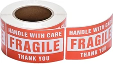 Stickers for Shipping 3in x 2in (1 Rolls, 500 per Roll Fragile Stickers ShippinG