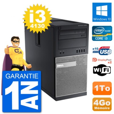 PC Tour Dell 9020 Intel Core I3-4130 RAM 4GB Festplatte 1TB Windows 10 Wifi