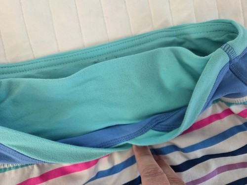 GUC Girls Size 12 Ivivva By Lululemon Striped Skort / Skirt With Under Shorts - Picture 2 of 9