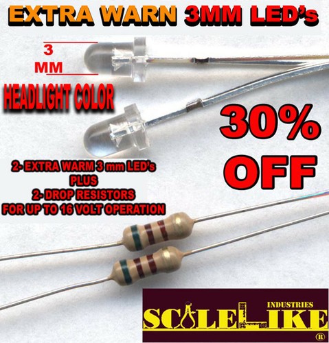 SCALELIKE INDUSTRIES 1000XWW EXTRA WARM WHITE LED HEADLIGHT COLOR NEW IN PACKAGE