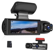  Dual Dash Cam 1080P Front and Inside Dash Camera for Cars 2 Channel Dashcam, 