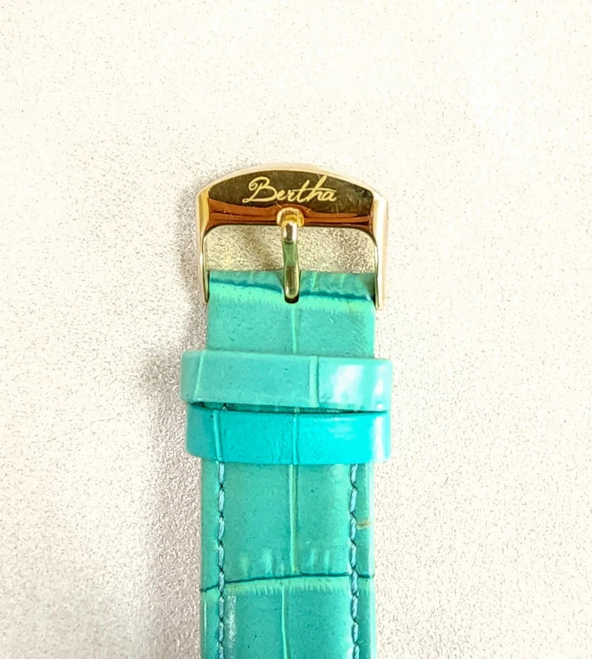 Reloj Bertha 38mm Esmalte Búho MOP Luna Estrellas Cristales Lujo Firmado Tono Dorado Foto 4 de 4