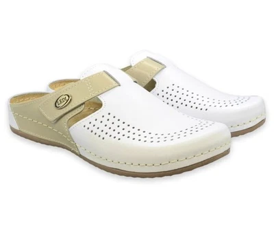 Leder Damen Hausschuhe Sabo LEDI Anatomic Weiß-Beige Gr. 40 Model 710 N09I5E