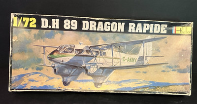 Heller 1/72 D.H. 89 Dragon Rapide Airplane Model Kit Vintage Open Box Complete