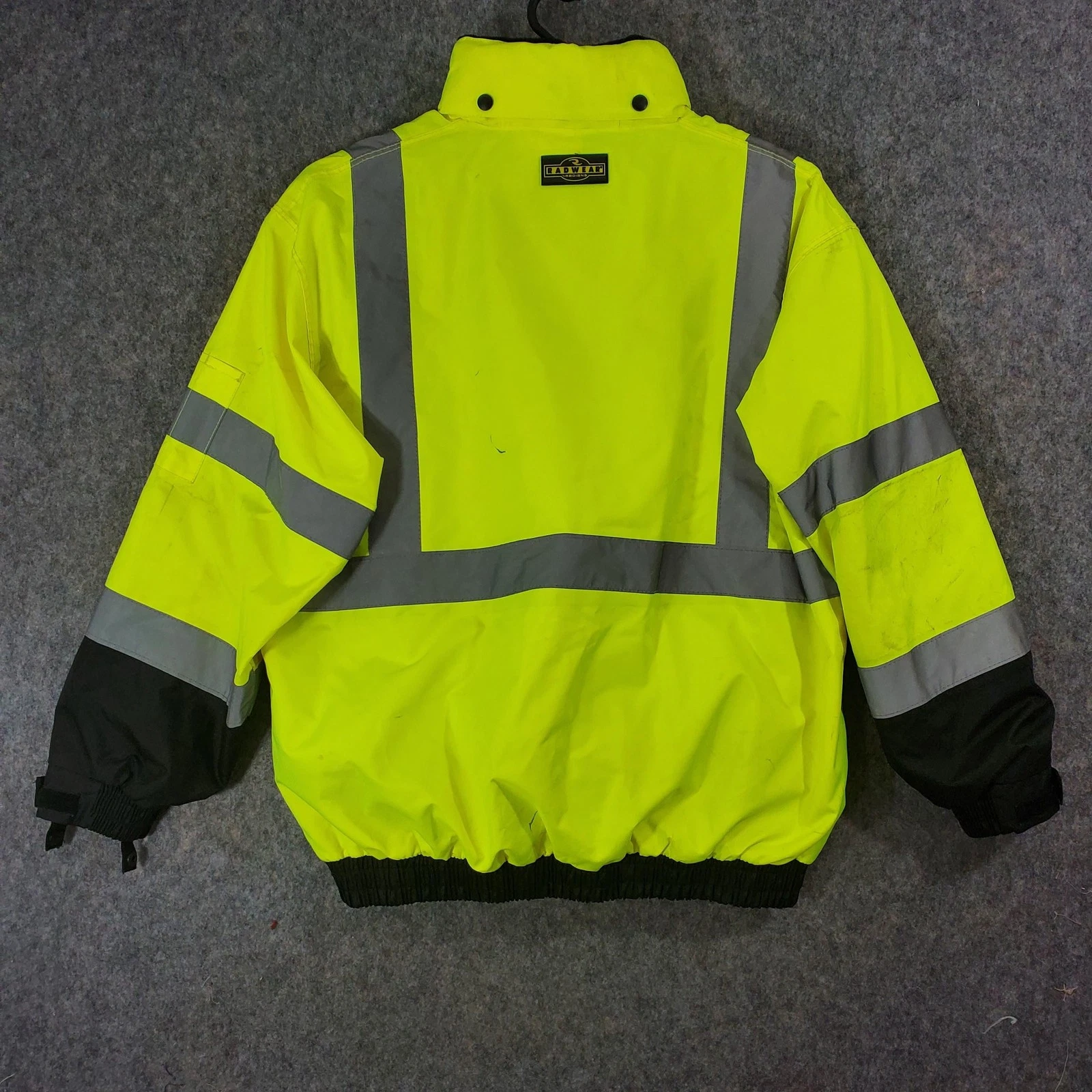 Radians Jacket Mens Large Yellow Black Hi Vis Reflective 3 In 1 Hooded Workwear image 8