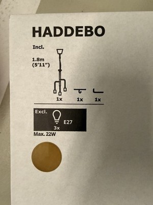 Hängeleuchte Aufhängung 3-fach Ikea Haddebo Gold - mit passenden Glühbirnen 