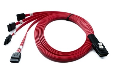 SFF-8087 Kabel 100 cm Mini SAS 36 Pin zu 4x SATA 7 Pin für RAID Festplatte