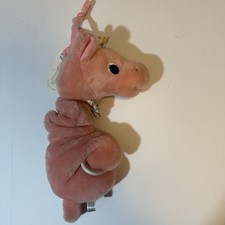 Vintage Prestige Musical Pull String Plush Pink Giraffe 1993 Pastel Stripe New