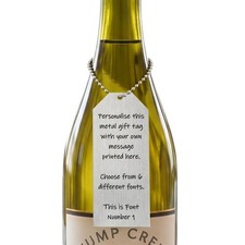 Personalised Metal Gift Tag, Custom Message Wine Label, Gift Tag for Him Her