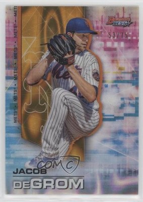 2021 Bowman's Best Gold Lava Refractor 53/75 Jacob deGrom #16 s7f