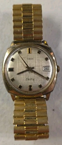 Timex Electric Watch Men Gold Tone Vintage Untested