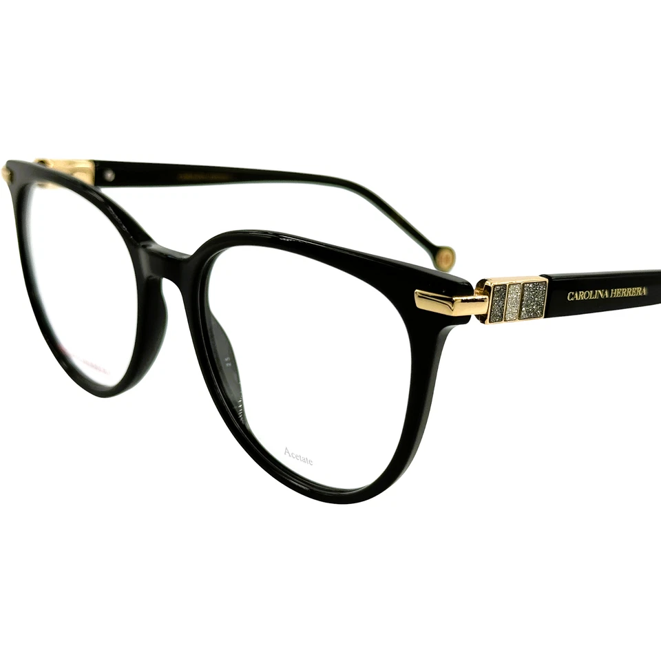 Marco de gafas de plástico para mujer Carolina Herrera HER0156 0807 negro 53-18 con estuche Foto 2 de 4