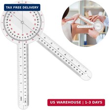 Prasacco 12 Inch Goniometer, Transparent Orthopedic Angle Ruler Plastic Goniomet