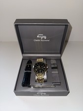 Charles Raymond Men's Quartz Watch V1575 Black Leather Band