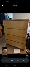 IKEA Malm Chest of 4 Drawers -Oak  - H 100cm x W 80cm x D 48cm Good Cond