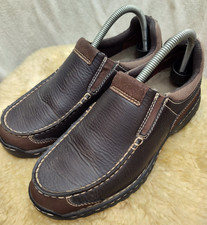 G.H.BASS CO. DEFENSE MENS LOAFERS FABRIC UPPER WITH RUBBER SOLE SIZE 7.5 BROWN