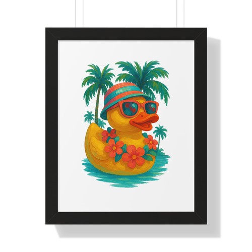 Tropische Ente Kunstdruck, Sommer Wanddeko, Spaß Strand Haus Deko - Bild 4 von 13