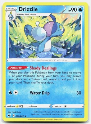 Drizzile Uncommon Sword & Shield 056/202 NM/M Pokemon