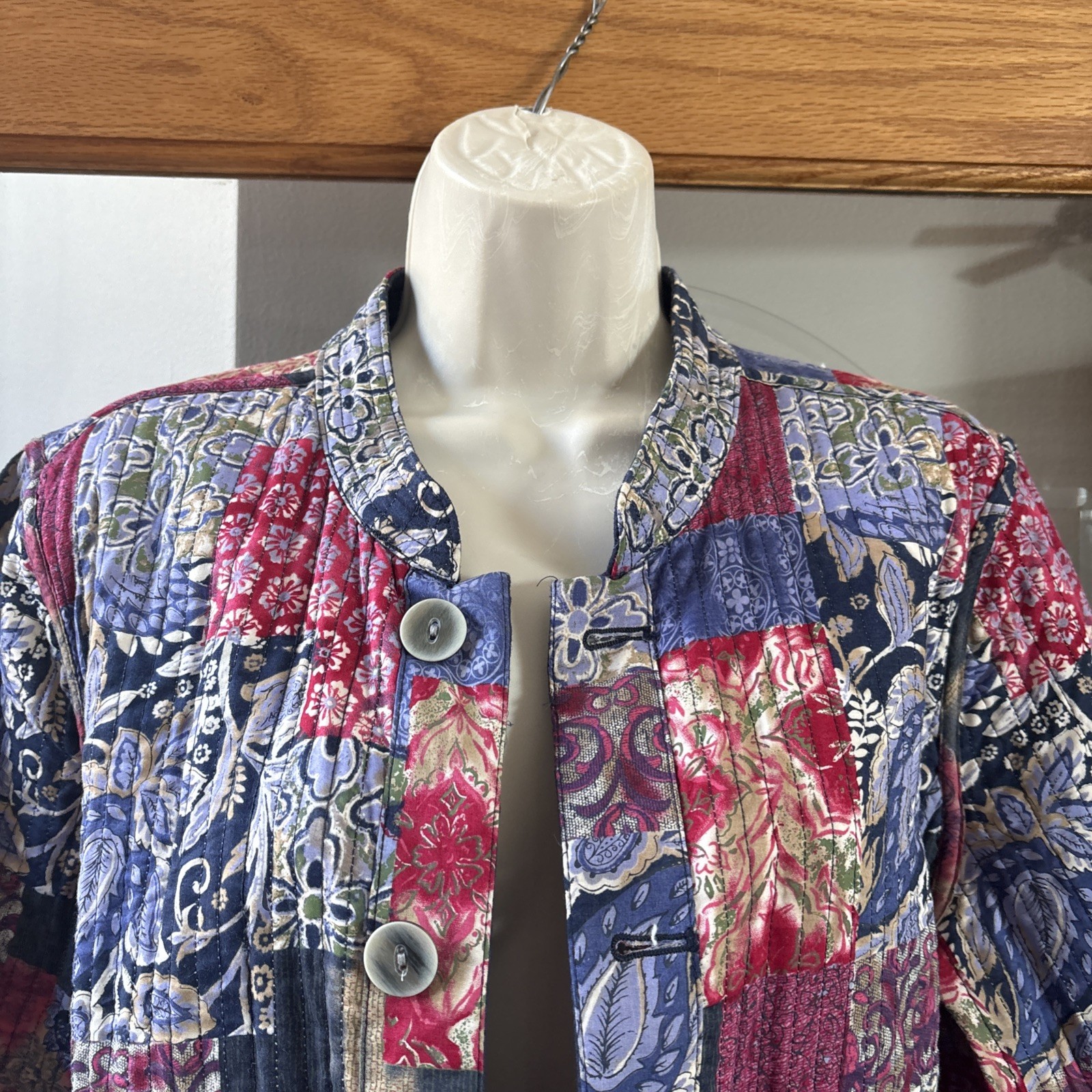 Quilted Patchwork Jacket Reversible Lightweight P… - image 3