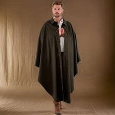 Men's Green Wool Inverness Cape Victorian Style Outerwear Cape