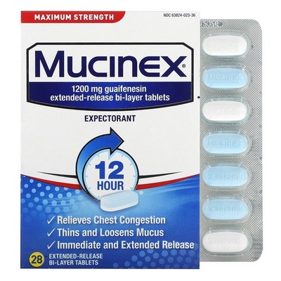Expectorant, Maximum Strength, 1,200 mg, 28 Extended-Release Bi-Layer Tablets