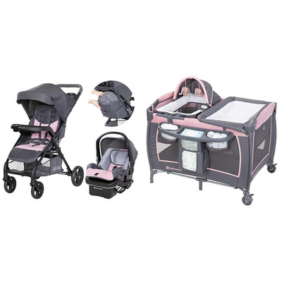 Passport Cargo Travel System - Pink Bamboo with Deluxe Bassinet