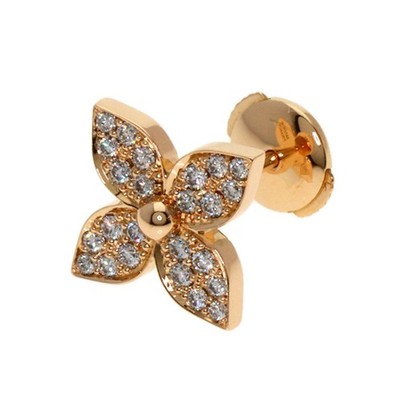 LOUIS VUITTON Puce Star Blossom Diamond One Side Only Ohrring K18 Roségold...