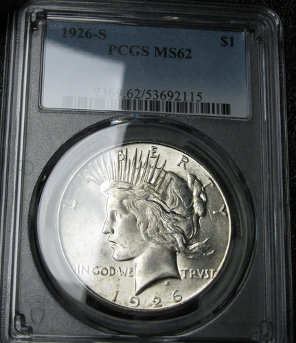 1926-S Peace Dollar Silver --- MS-62 PCGS Graded Stunning Coin --- #369C