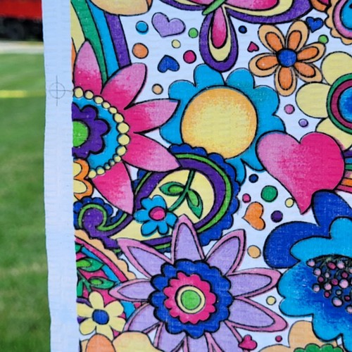 Seersucker Flower Power Brights Rainbows Butterflies Fabric Retro 4 Yds x 45" W - Picture 7 of 8