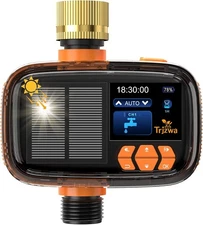 Solar Hose Timer 2000mAh - Smart Watering System w/ Rain Delay & USB-C Charging