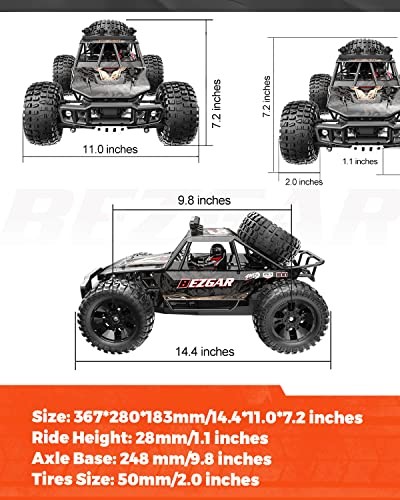  HB101 1:10 Scale Beginner RC Truck, 4WD High Speed 48km/h All Terrains RC Car 