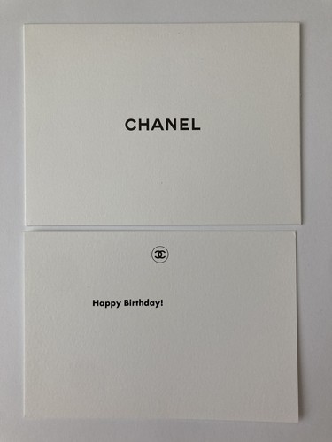 Authentic CHANEL Happy Birthday! White Greeting Card & Envelope Blank Gift Set