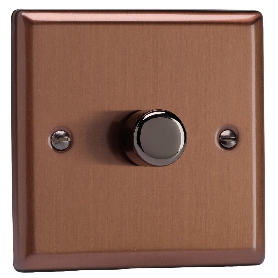 Varilight JYM101.BZ Brushed Bronze 1 Gang V-Pro Multi-Way Master LED Dimmer