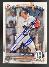 MAX CLARK 2024 Bowman Draft BD-48 SIGNED AUTO Autograph Rookie Card RC Tigers. rookie card picture