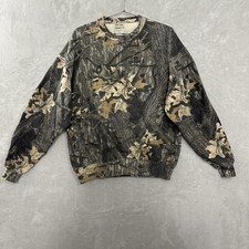 Vintage Jerzees Mossy Oak Camo Crew Neck Sweatshirt USA 90  s Mens Large Faded
