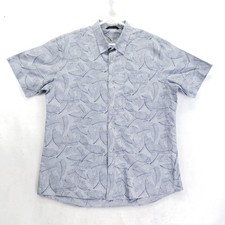 Travis Mathew Shirt Mens 2XL Blue Leaf Print ...