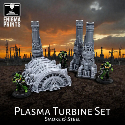 Plasma Turbine Set - 28mm 3D gedruckt Sci-Fi Gothic Tabletop Wargaming Gelände