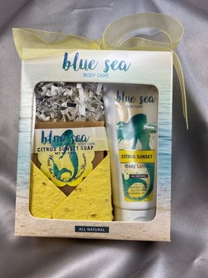 Blue Sea Citrus Sunset Spa Gift Set Soap Lotion All Natural Summer