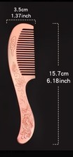 Pure Copper Hair Comb Golden In Color.