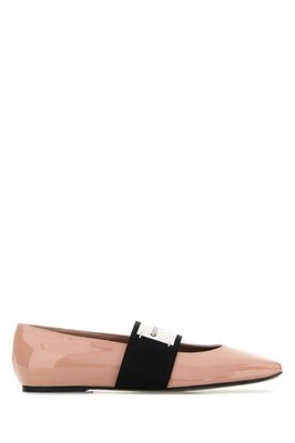 GIVENCHY Squared Pink Leather Ballerina Flats New & Authentic