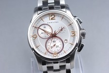 [Boîte] Montre Homme Hamilton Jazzmaster H326120 Chronographe Cadran Argenté ...