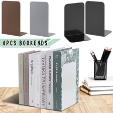 Heavy Duty Metal Book Ends Shelf Bookends Home Office School Shelves Pack of 4