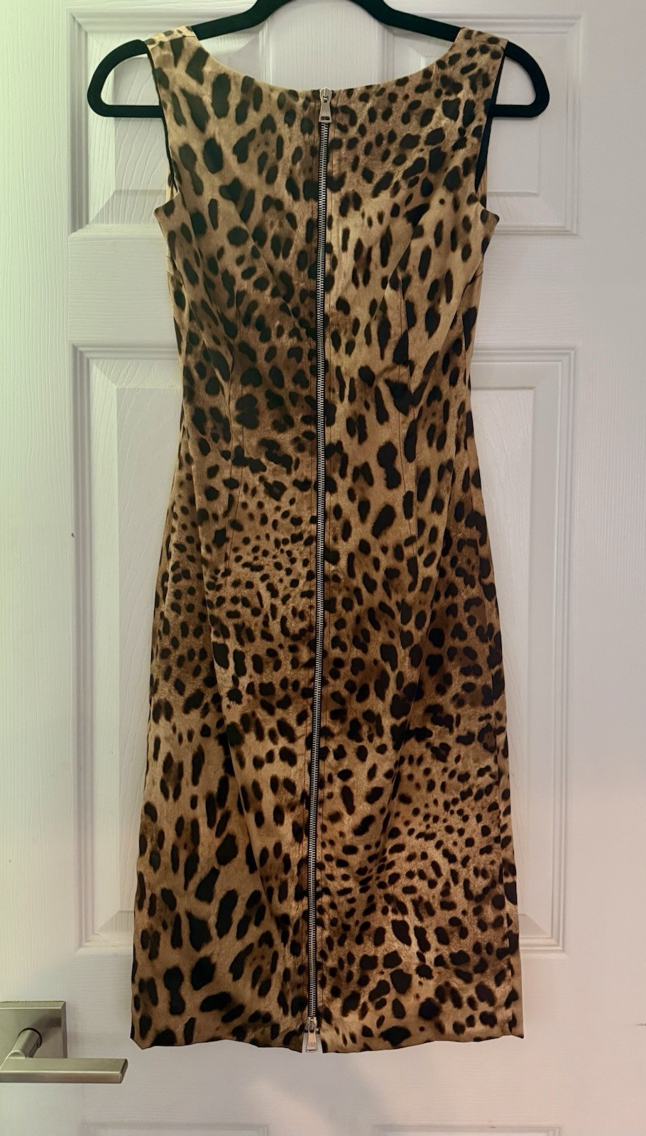Vintage 2000’s Dolce & Gabbana Bustier Leopard Silk Dress Back Zip Size 38 /2 image 3