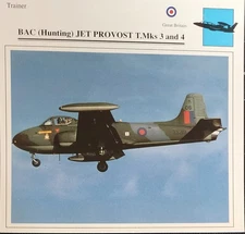 BAC Jet Provost Plane Picture Original Vintage Aircraft Info Collector Card