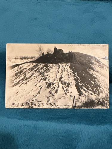 RPPC Postkarte 96 Fuß Füllung auf GR & NW Eisenbahn Walkerville Michigan MI