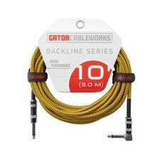 NEW Gator Cableworks Backline Series Braided Instrument Cable - Brown/Yellow -