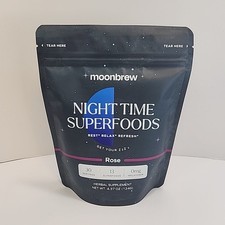 Moonbrew Rose Night Time Superfoods Herbal Supplement Rest Relax 30 Servings