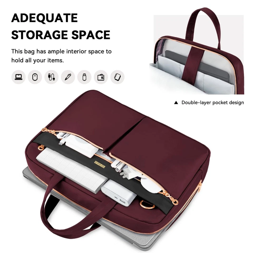 Bolso para Laptop Estuche Hombres Bolso para Computadora con MacBook/HP/LG/Dell, Correa para el Hombro Delgada... Foto 3 de 4