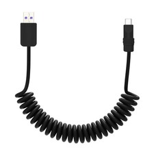 chubbycable Curly Chubby Retractable Fast Charging Cable 120W Black Black