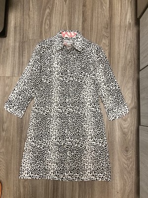 Dizzy Lizzie Women's Leopard Animal Print Button Closure Cotton/Lycra Dress